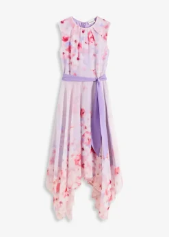 bonprix Robe en mousseline avec ceinture à nouer et jupe à pans|Femme Mode Festive|Robes