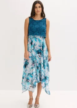 bonprix Robe en mousseline avec dentelle|Femme Mode Festive|Robes