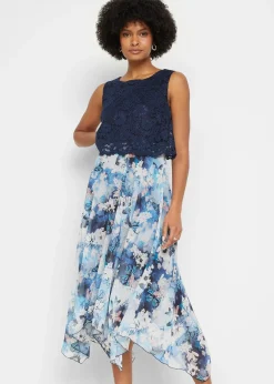 Femme bonprix Mode Festive|Robes|Robe en mousseline avec dentelle