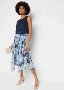 Femme bonprix Mode Festive|Robes|Robe en mousseline avec dentelle