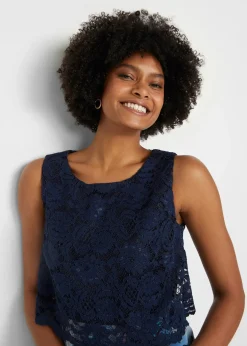 Femme bonprix Mode Festive|Robes|Robe en mousseline avec dentelle