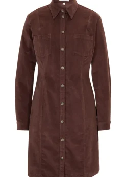 Femme bonprix Robes|Robe en velours côtelé extensible