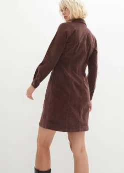 Femme bonprix Robes|Robe en velours côtelé extensible