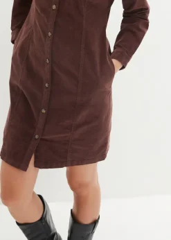 Femme bonprix Robes|Robe en velours côtelé extensible