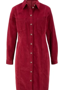 bonprix Robe en velours côtelé extensible|Femme Robes