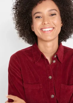 bonprix Robe en velours côtelé extensible|Femme Robes