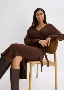 Femme bonprix Maille|Robes|Robe fluide en maille de viscose mélangée