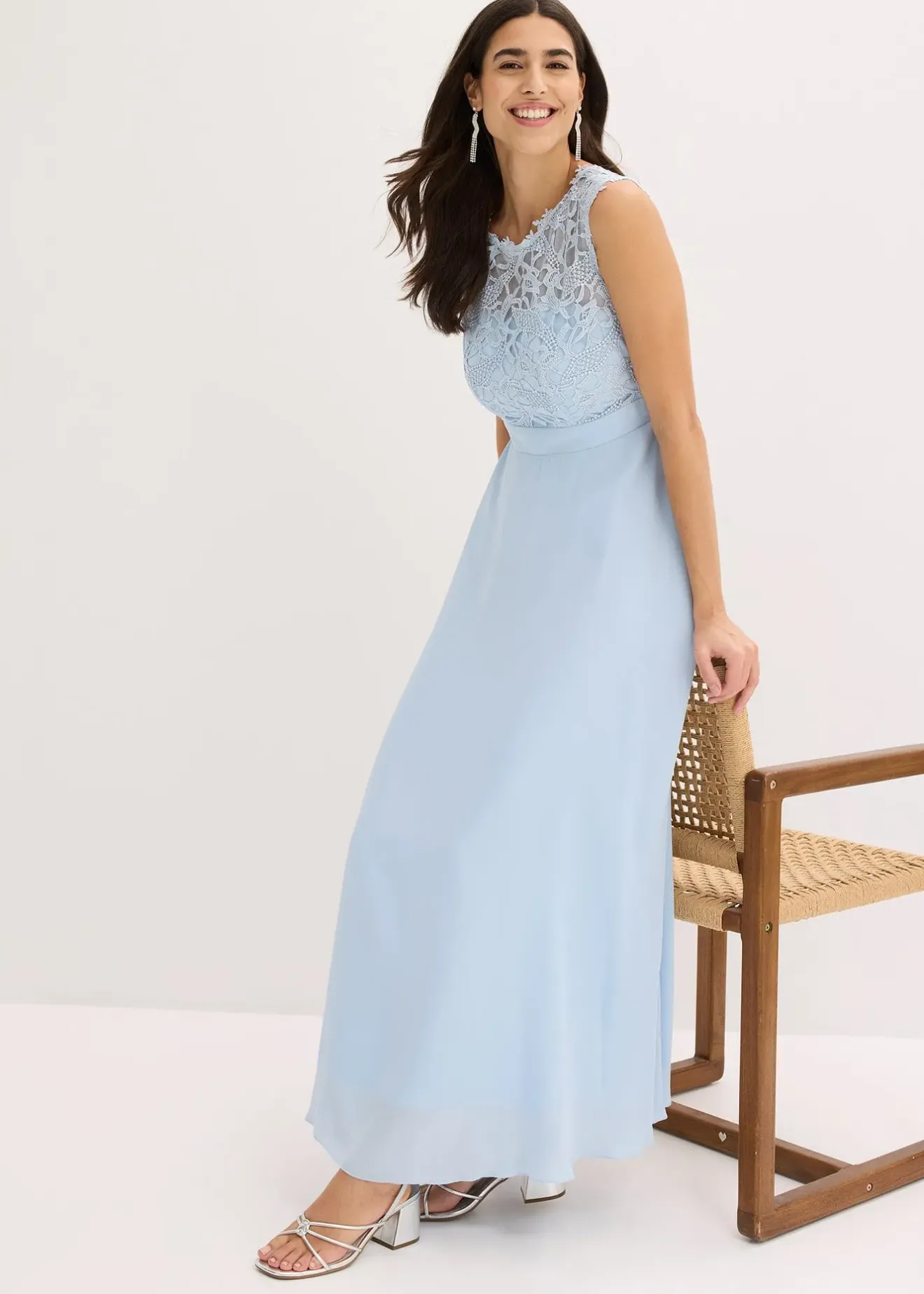 Femme bonprix Mode Festive|Robes|Robe longue avec dentelle