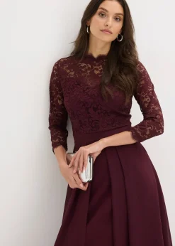 bonprix Robe longue avec dentelle|Femme Mode Festive|Robes