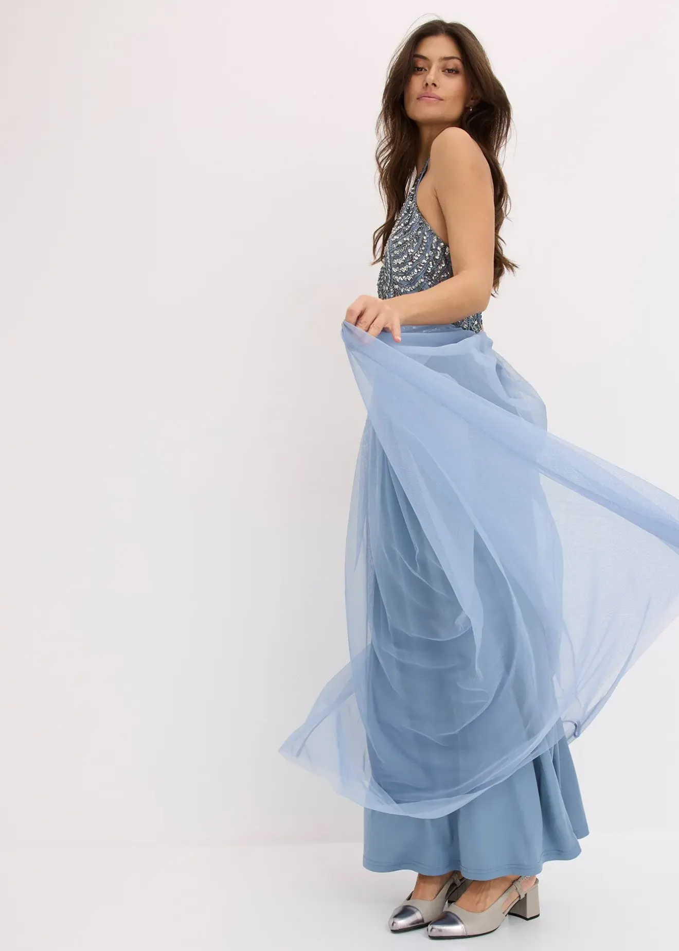 Femme bonprix Mode Festive|Robes|Robe longue brodée de sequins