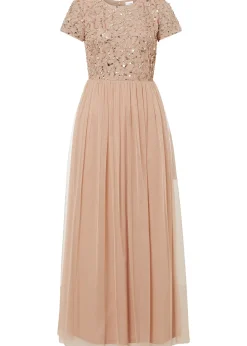 bonprix Robe longue brodée de sequins|Femme Tailles Petite|Mode Festive