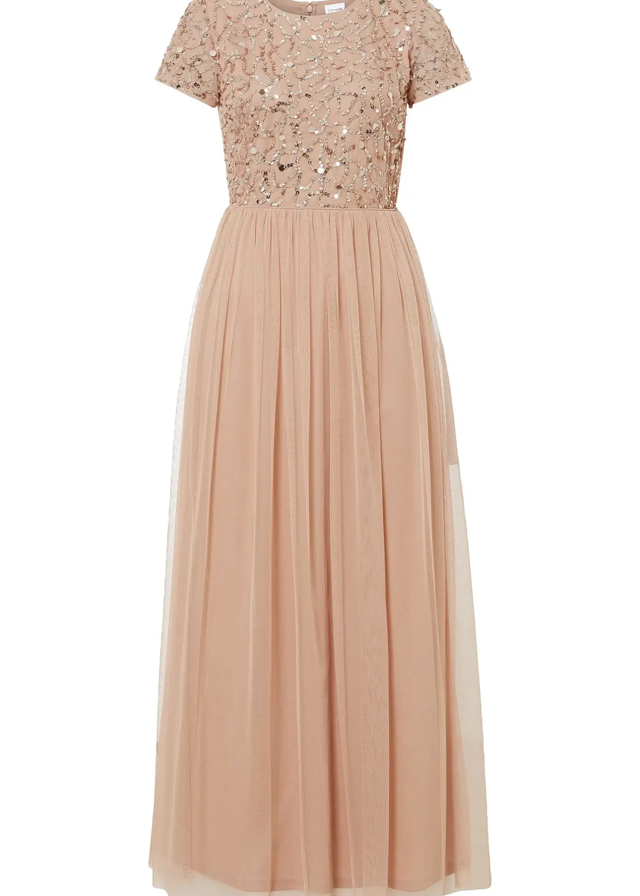 bonprix Robe longue brodée de sequins|Femme Tailles Petite|Mode Festive