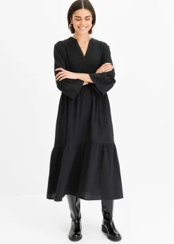 Femme bonprix Robes|Tailles Petite|Robe longue en gaze de coton douce