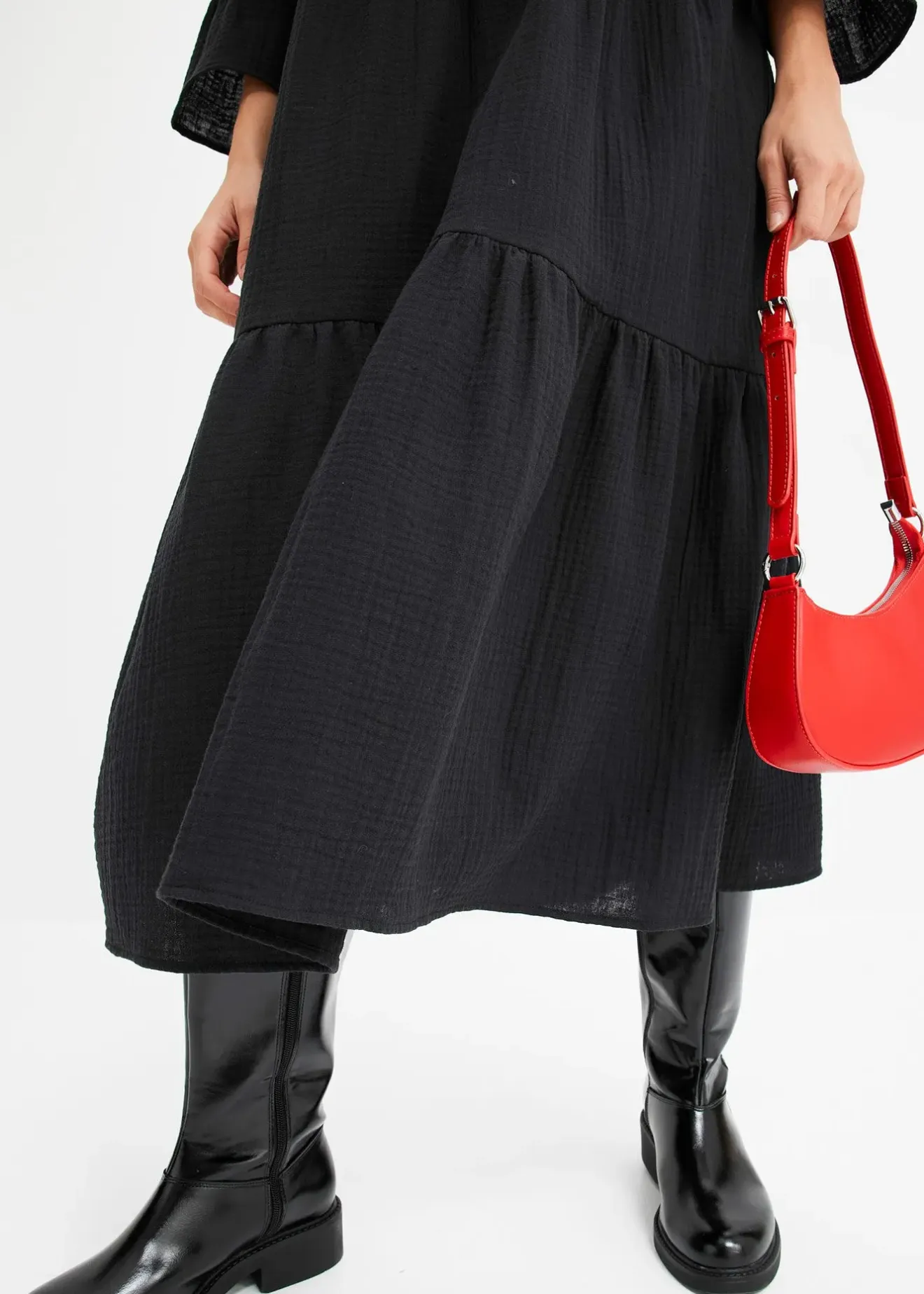 Femme bonprix Robes|Tailles Petite|Robe longue en gaze de coton douce