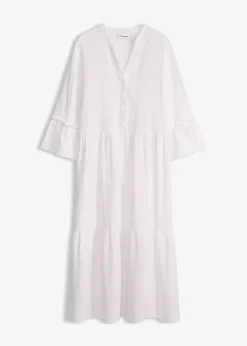 bonprix Robe longue en gaze de coton douce|Femme Tailles Petite