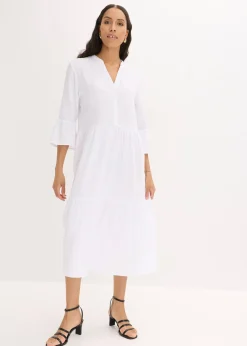 bonprix Robe longue en gaze de coton douce|Femme Tailles Petite