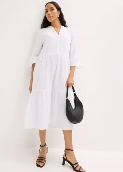 bonprix Robe longue en gaze de coton douce|Femme Tailles Petite