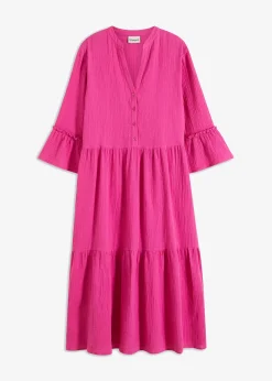 bonprix Robe longue en gaze de coton douce|Femme Robes|Tailles Petite