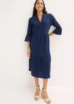 Femme bonprix Tailles Petite|Robe longue en gaze de coton douce