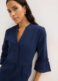 Femme bonprix Tailles Petite|Robe longue en gaze de coton douce