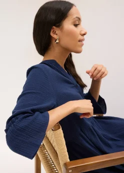 Femme bonprix Tailles Petite|Robe longue en gaze de coton douce