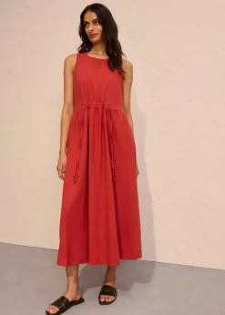 Femme bonprix Robes|Robe longue en léger mélange de lin et viscose