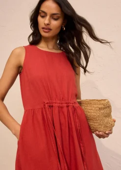 Femme bonprix Robes|Robe longue en léger mélange de lin et viscose