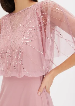 bonprix Robe longue en tulle fin avec sequins brodés|Femme Mode Festive|Robes