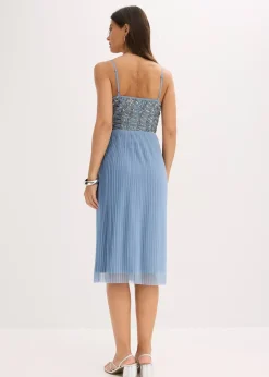 bonprix Robe midi à jupe plissée et sequins brodés|Femme Mode Festive|Robes