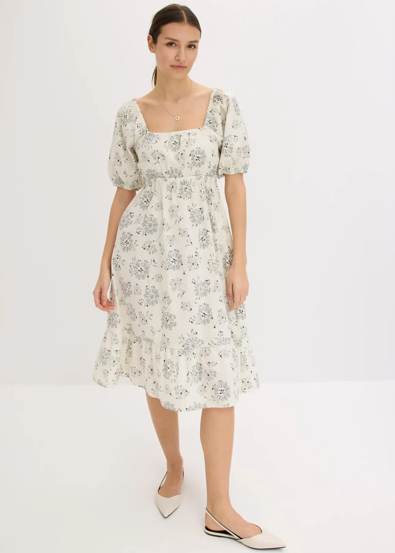 bonprix Robe midi à manches bouffantes|Femme Robes