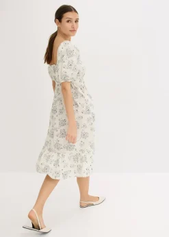 bonprix Robe midi à manches bouffantes|Femme Robes