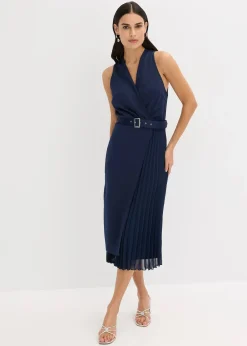 bonprix Robe midi aspect portefeuille à empiècement plissé|Femme Mode Festive|Robes