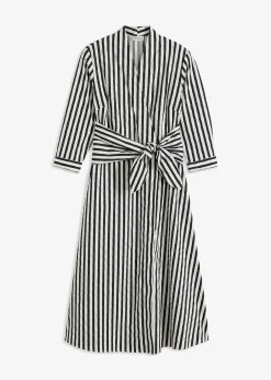 Femme bonprix Robes|Robe midi avec lien à nouer