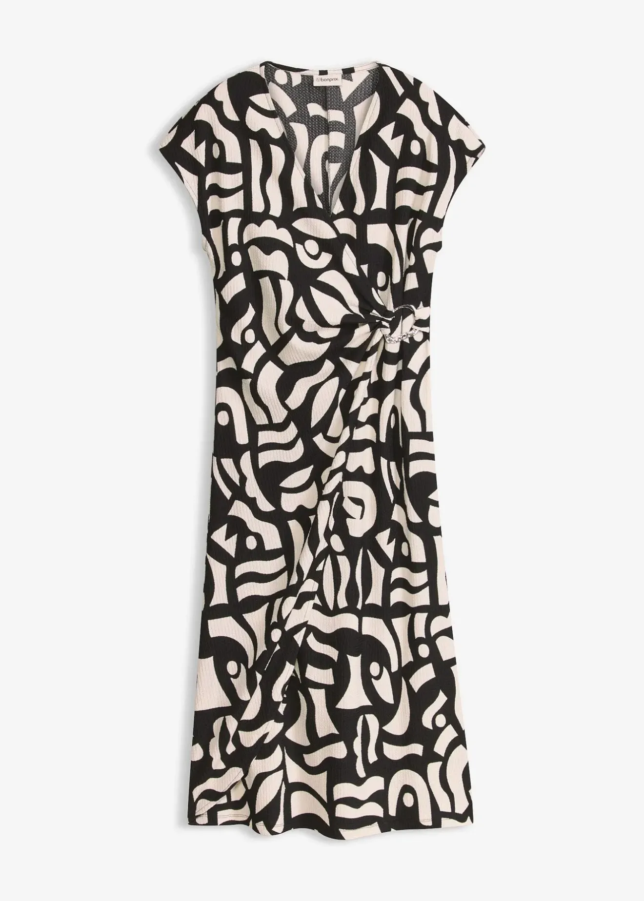 Femme bonprix Tailles Petite|Robes|Robe midi en jersey texturé