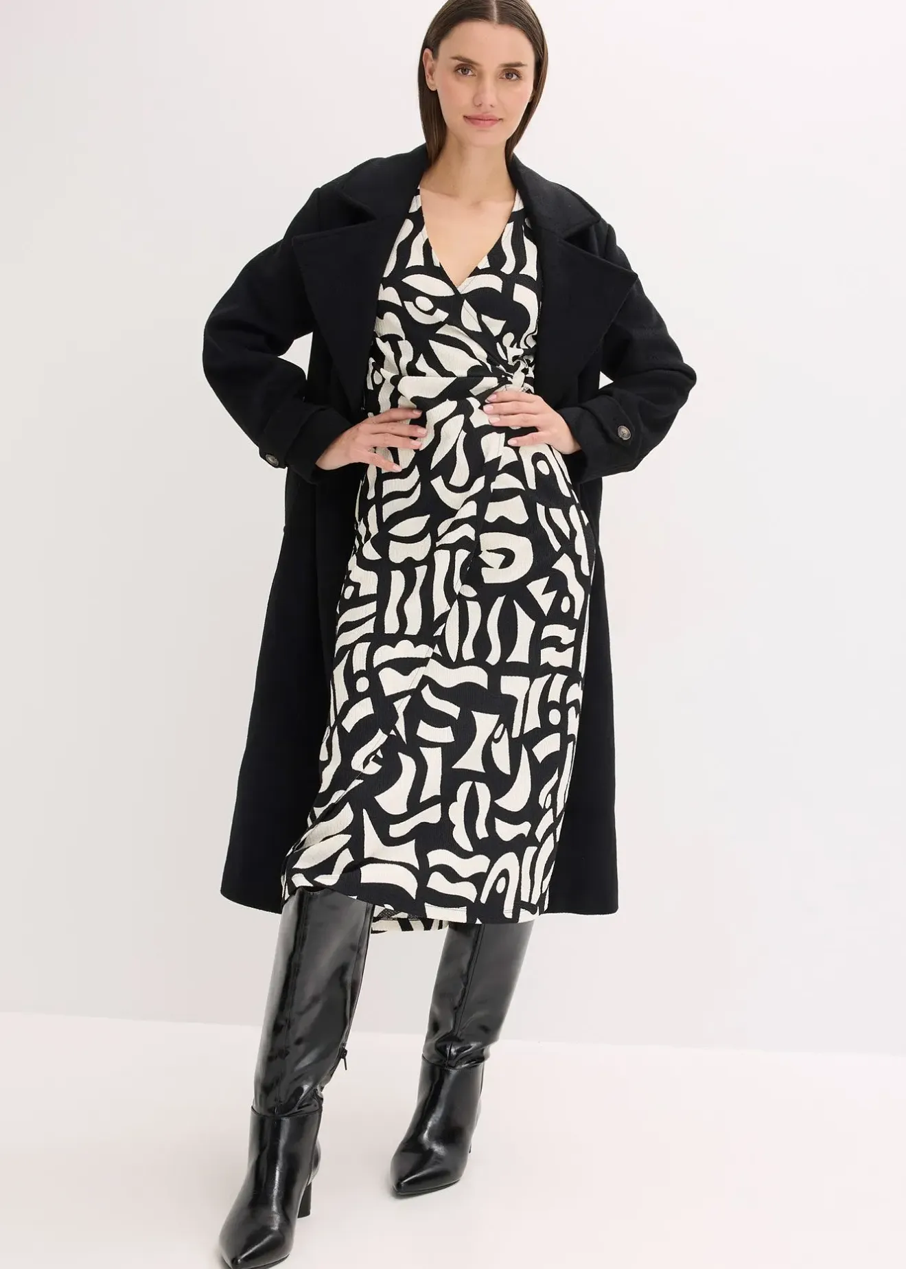 Femme bonprix Tailles Petite|Robes|Robe midi en jersey texturé