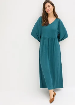Femme bonprix Robes|Robe midi en jersey texturé