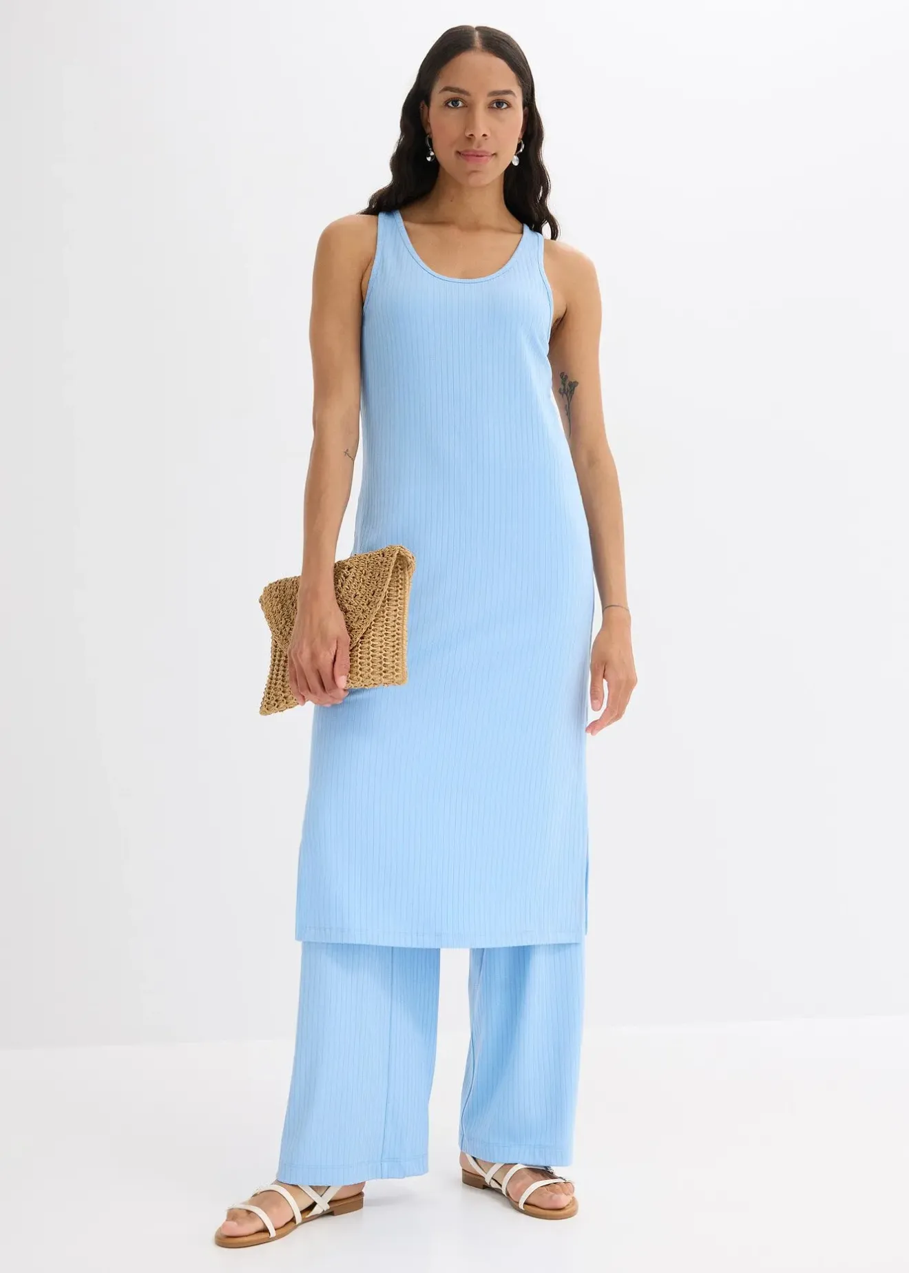 Femme bonprix Robes|Robe midi en maille douce et côtelée