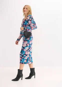 bonprix Robe midi en mesh près du corps|Femme Robes