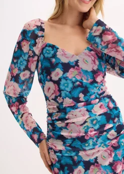 bonprix Robe midi en mesh près du corps|Femme Robes