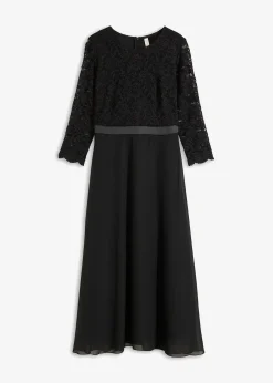 bonprix Robe midi en mousseline légère avec haut en dentelle|Femme Mode Festive|Robes