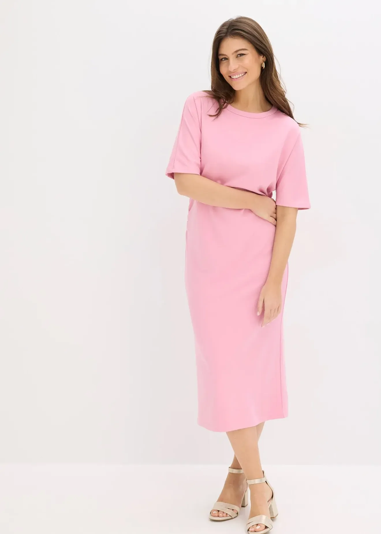 bonprix Robe midi en Punto di Roma confortable|Femme Robes