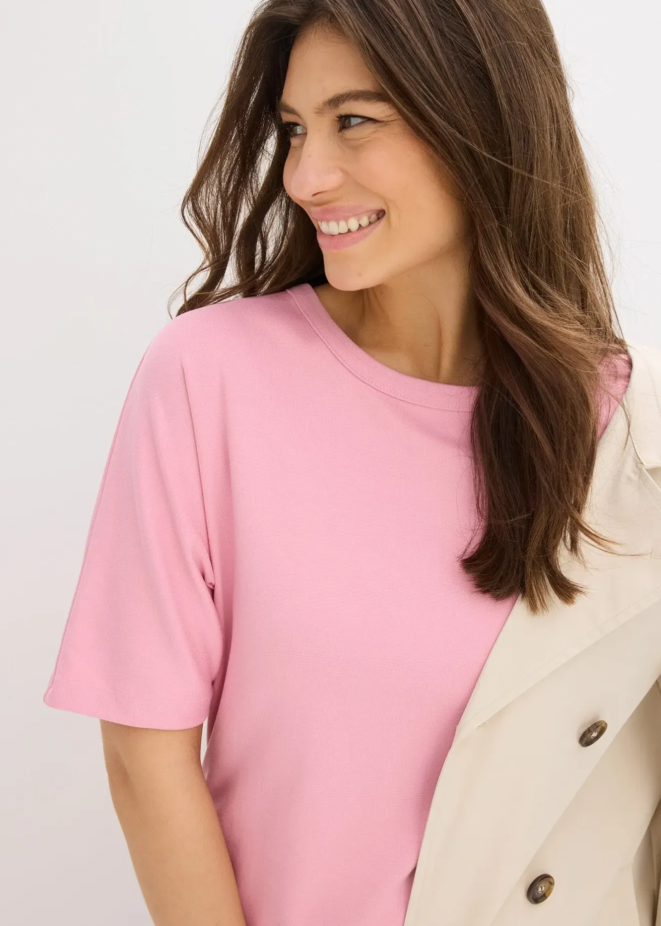 bonprix Robe midi en Punto di Roma confortable|Femme Robes