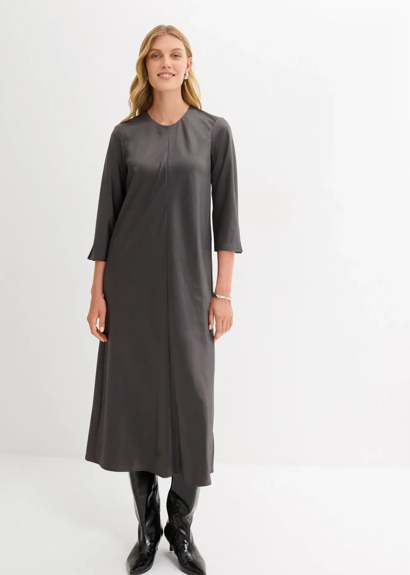 bonprix Robe midi en satin brillant|Femme Robes