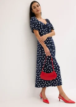 Femme bonprix Robes|Robe midi en viscose extensible