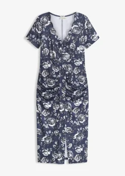 Femme bonprix Robes|Robe midi près du corps avec décolleté plongeant