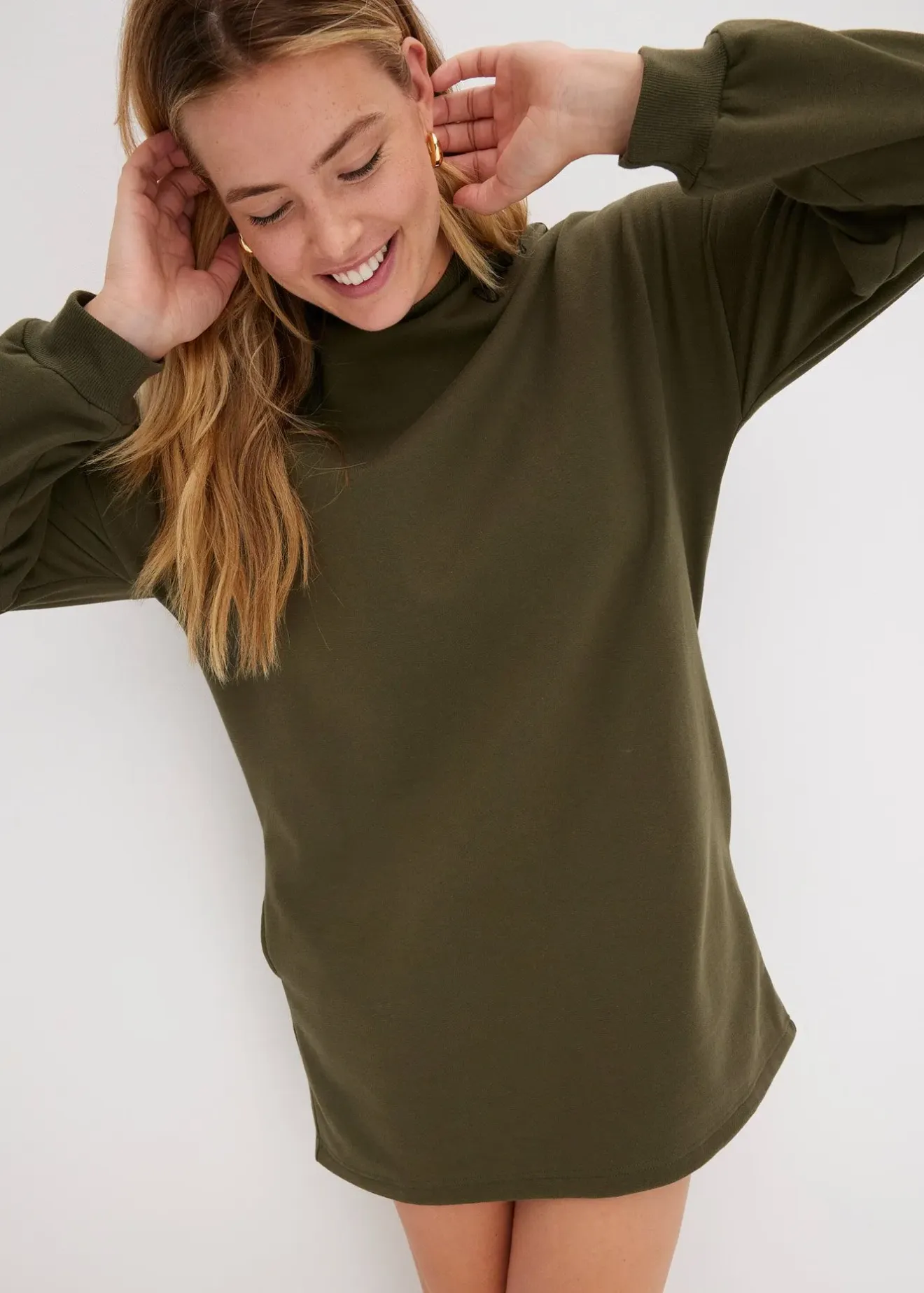 Femme bonprix Sweats|Robes|Robe molletonnée oversize