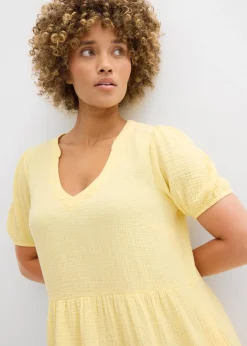 Femme bonprix Robes|Robe oversize en gaze de coton