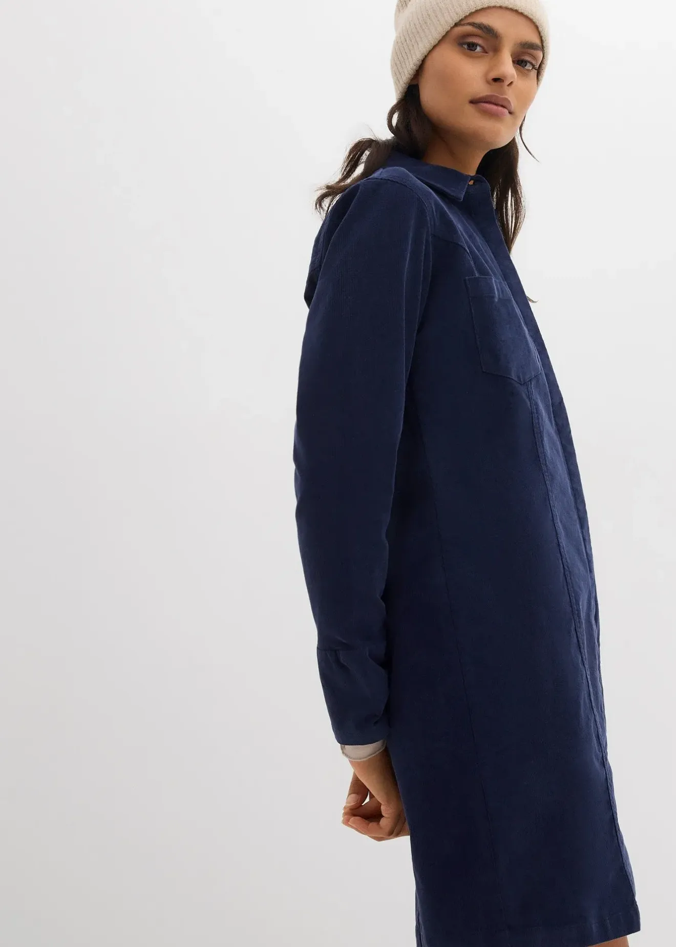 Femme bonprix Robes|Robe près du corps en velours côtelé