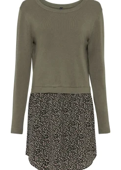 Femme bonprix Maille|Pulls & Gilets|Robe pull en fine maille avec jupe montée