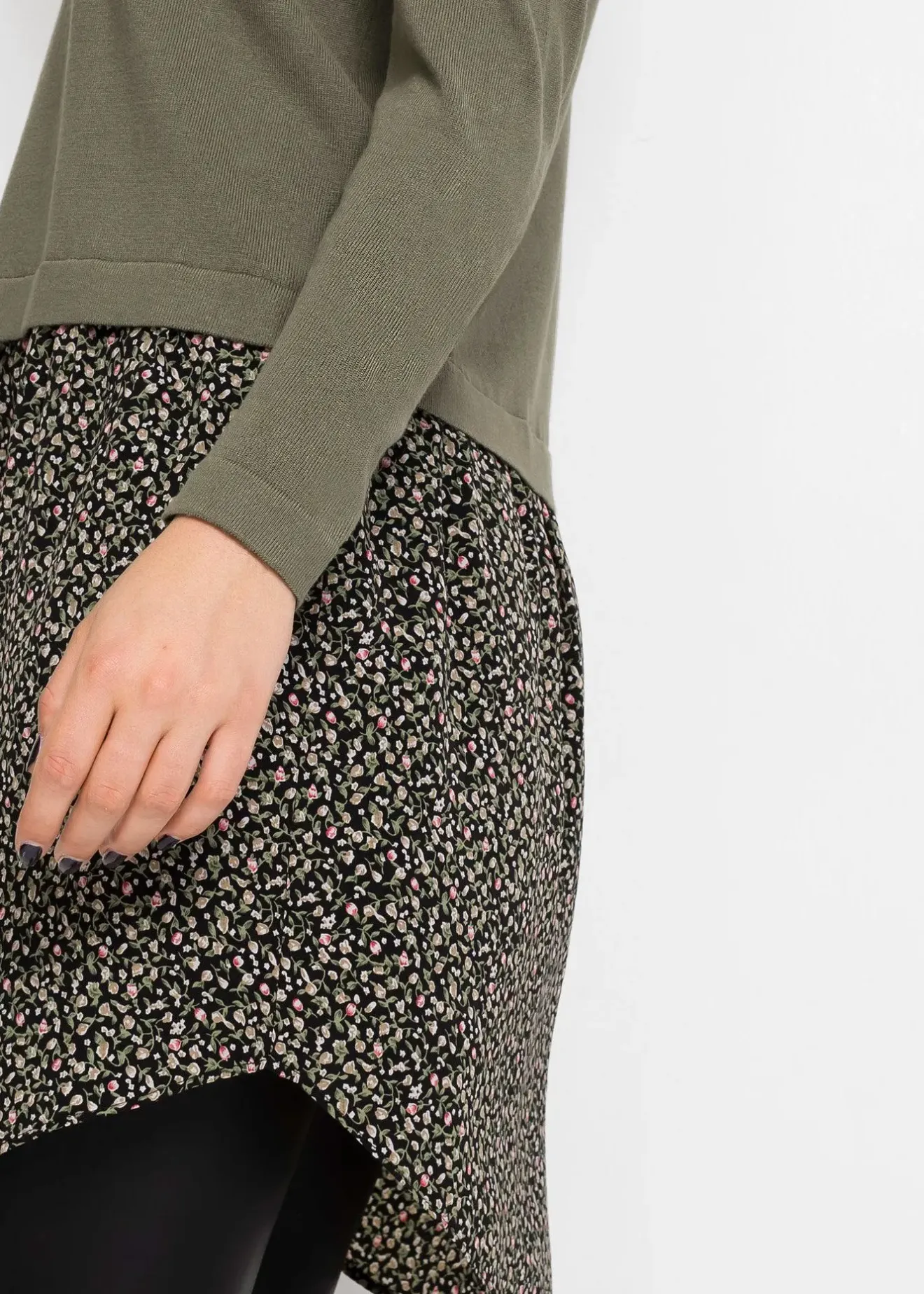 Femme bonprix Maille|Pulls & Gilets|Robe pull en fine maille avec jupe montée